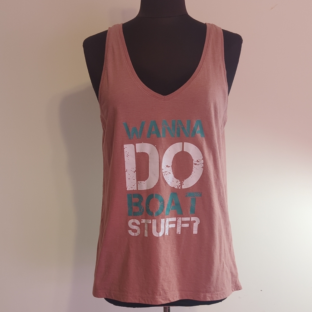 District Pink and Teal Graphic Tank Top